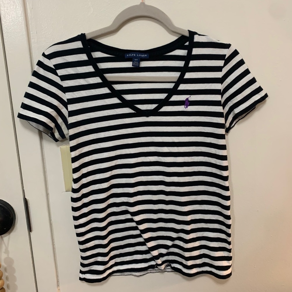 Striped V-Neck T-Shirt